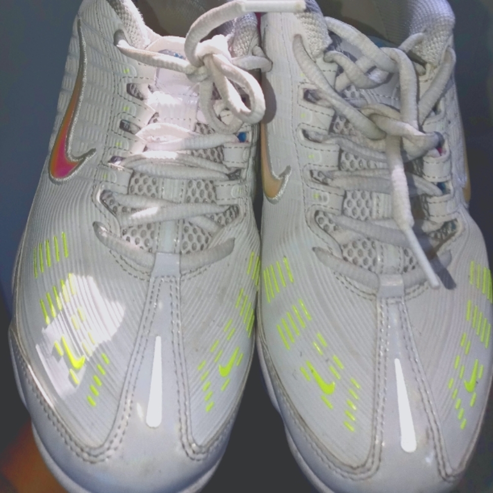 Nike ,VaporMax ,size 7.5 white with neongreen and pink